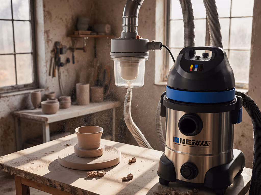 pottery_studio_with_hepa_vacuum_setup